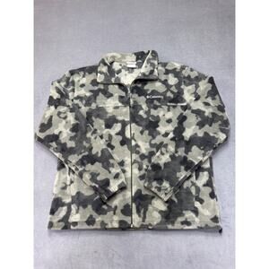COLUMBIA Men's  Black/Gray Camo Steens Mountain Printed Fleece Jacket Size XL